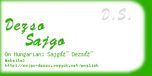 dezso sajgo business card